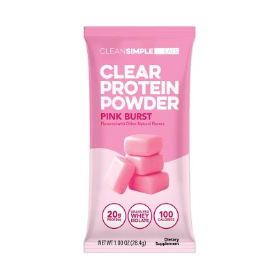 Clean Simple Eats Clear Protein Powder - Pink Burst - Whey Isolate Protein - 20g Protein - 1.00oz/1 Stick