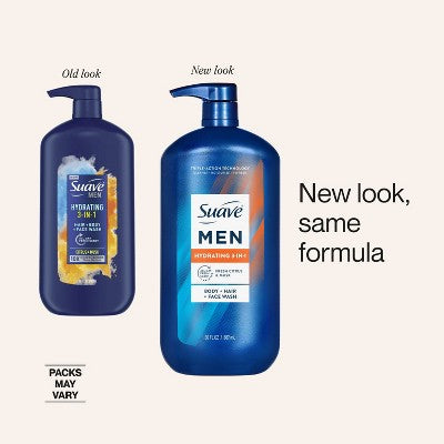 Suave Men 3-in-1 Hydrating Hair, Body & Face Wash - Citrus Musk - 30 fl oz