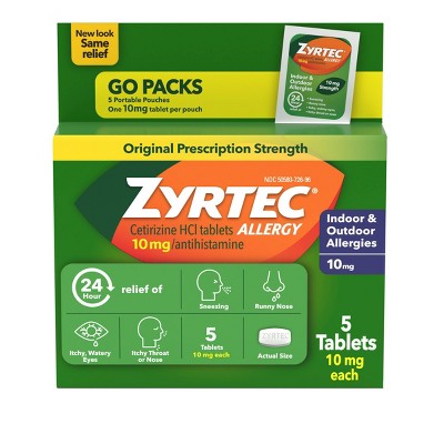 Zyrtec Cetirizine Allergy and Sinus Treatment Tablets - 10mg - 5ct