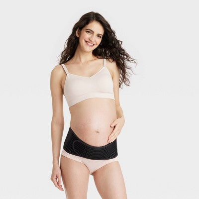 Maternity Support Belt - Isabel Maternity by Ingrid & Isabel Black S/M: Under Belly Doubleknit Pregnancy Band, Hand Wash