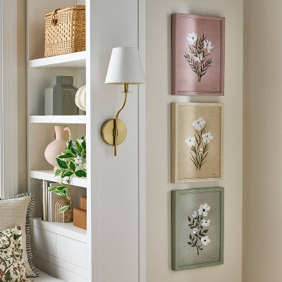 (Set of 3) 12"x16" Flower Framed Arts - Threshold designed with Studio McGee