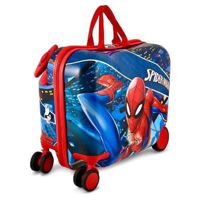 Marvel Kids' Spider-Man Hardside Carry On Ride-On Suitcase