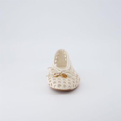 Womens CUSHIONAIRE Witty Hand Woven Ballet Flats  IVORY 9.5