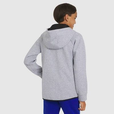 Champion Boys' Double Knit Zip-Up Hoodie - Heather Gray S