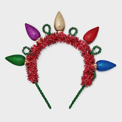 Christmas Lights Tinsel Headband - Multicolor