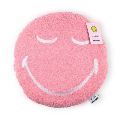 Yoobi SmileyWorld 16"x16" Round Tufted Smiley Face Throw Pillow Pink