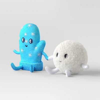 Felt Mitten and Snowball Duo Christmas Figurine - Wondershop