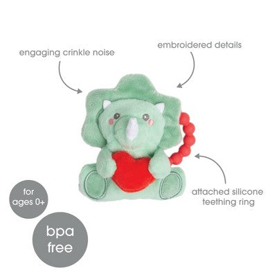 Pearhead Valentine Dino Crinkle Teether