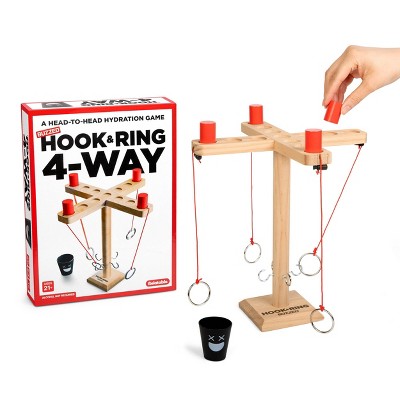 What Do You Meme? Buzzed 4-Way Hook & Ring Toss Game - Wooden Party Game for Adults