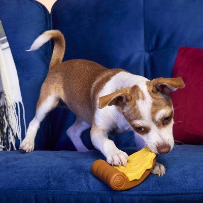 BARK Barkbuster Movie Night Tough Crust Pizza Dog Food Shaped Superchewer Toy