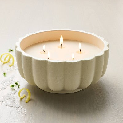 5-Wick Rustic Ceramic Salt Scalloped Jar Candle Cream 32oz - Hearth & Hand with Magnolia