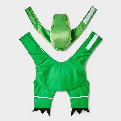 Dino with Pumpkin T-Rex Pail Dog Frontal Costume - Boots & Barkley Light Green L