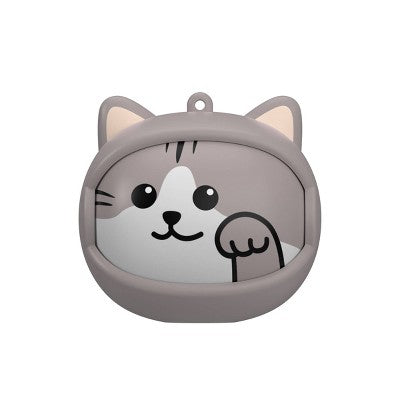 GEMS 'Winking Cat' Spinning Animal Face TWS Earbuds - Gray: Built-In Microphone, USB-C