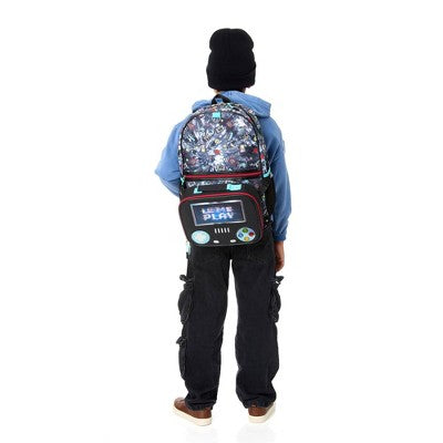 Locker Club Kids' 16L Kids Backpack with Lunch Box Headphone - Black: Preschool, Tear-Resistant