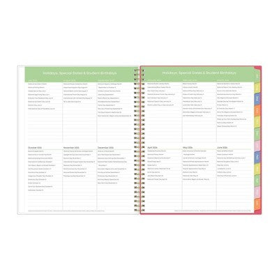 Blue Sky Weekly/Monthly Wirebound Teacher Lesson Planner 8.5"x1" Printed Apple Sketch