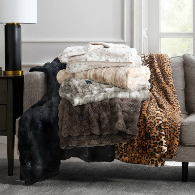 Brookstone Coziest Oversized Throw Ombre Cheetah