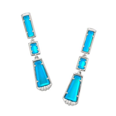 Kendra Scott Serena Linear Earrings - Matte Fluorescent Blue