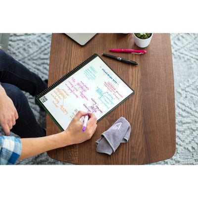 Core Smart Spiral Reusable Notebook Dot-Grid 32 Pages 8.5"x11" Letter Size Red - Rocketbook: Dotted Journal, Bleed-Resistant