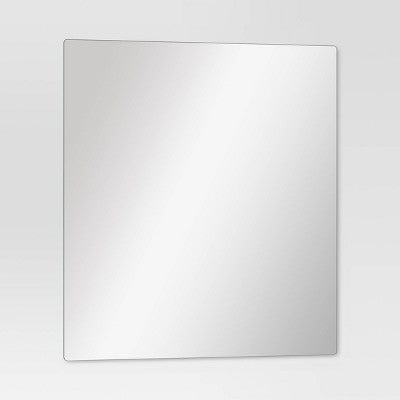 (Set of 4) 12"x12" Frameless Mirrors Silver - Room Essentials: Modern Square Wall Mount, No Frame Required