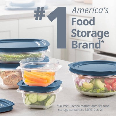 Rubbermaid Easy Store 20pc Large Rectangle Food Storage Container Set Lakeside Blue