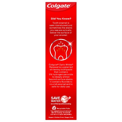 Colgate Optic White Renewal Teeth Whitening Toothpaste - High Impact White - 3.0oz