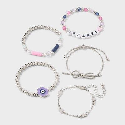 Girls' 5pk Flower Bracelet Set - Cat & Jack
