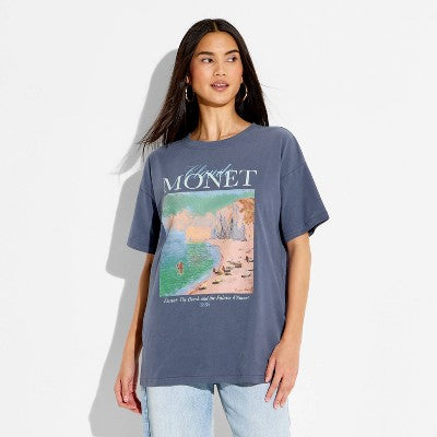 Women's Monet Seaside Oversized T-Shirt - Dark Gray Floral XL