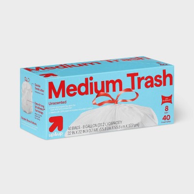 UltraStretch Drawstring Medium Trash Bags - Unscented - 8 Gallon - 40ct - up&up