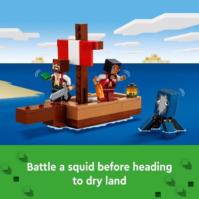LEGO Minecraft The Pirate Ship Voyage Boat Toy Playset 21259