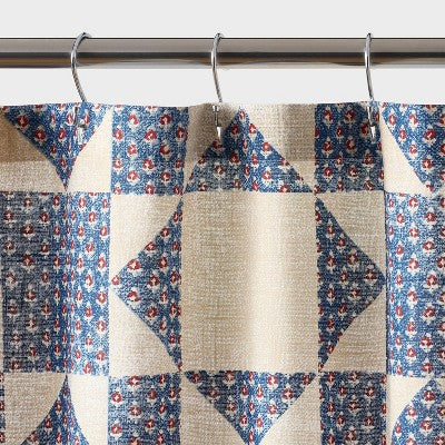 Americana Quilted Shower Curtain Blue - Threshold