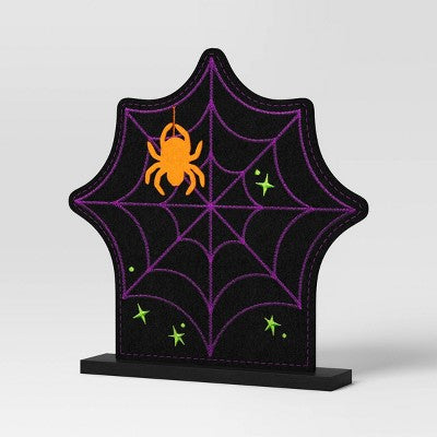 9" Felt Spider Web on Stand Halloween Decorative Object - Hyde & EEK! Boutique