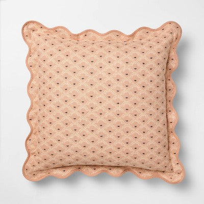 Square Geo Pattern with Scalloped Edge Peach - Threshold designed with Studio McGee (LOCAL PICKUP ONLY)