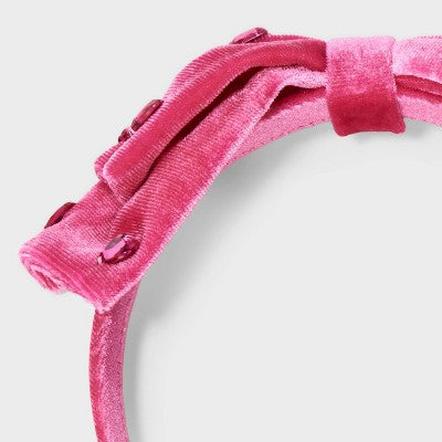 Girls' Valentine's Bow with Heart Gems Headband - Cat & Jack Pink