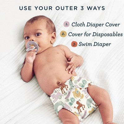 Esembly Cloth Diaper Outer Reusable Diaper Cover & Swim Diaper - Mist - Size 2