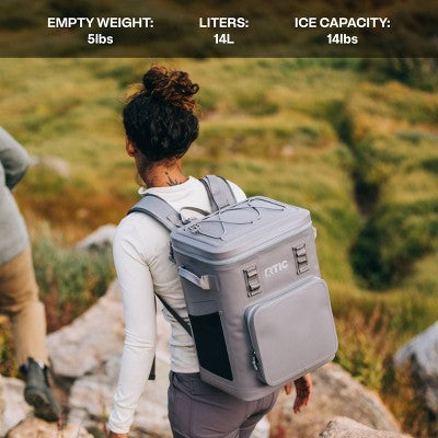 RTIC Outdoors 24 Can Ultra-Tough Backpack Cooler - Gray: Vinyl Liner, Holds 24 Cans