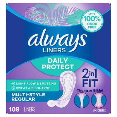 Always Multi-Style Light Regular Panty Liners - 108ct