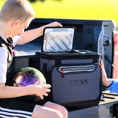 Titan by Arctic Zone 40 Cans/26.5 qt Collapsible Table Top Soft-Sided Cooler - Sharkskin Gray