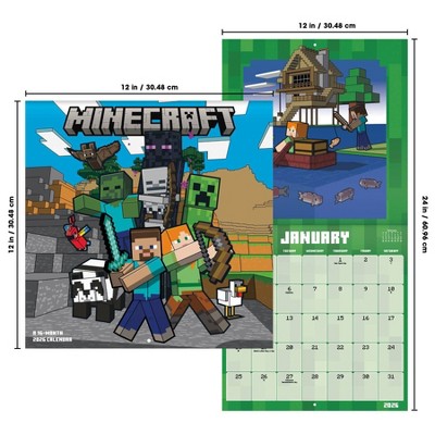 DateWorks 12"x12" 2026 Minecraft Wall Calendar