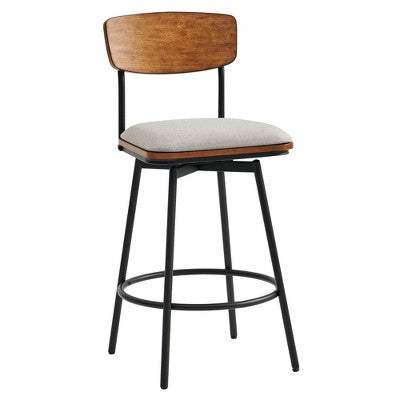 Spruce&Spring Swivel Counter Height Bar Stool with Metal Legs,, Light Grey  Fabric (LOCAL PICKUP ONLY)