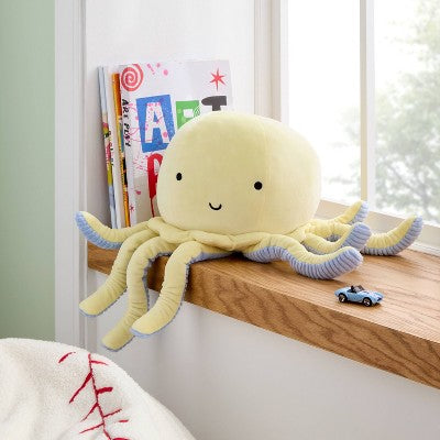 Jellyfish Weighted Plush Kids' Throw Pillow Yellow - Pillowfort