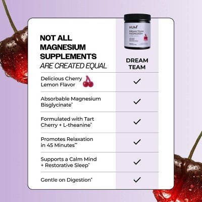HUM Nutrition Magnesium Dream Team - Cherry - 5oz