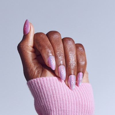 KISS Nails GLAM Embellished Press-On Fake Nails - Medium Almond - Crystal Pop - 35ct