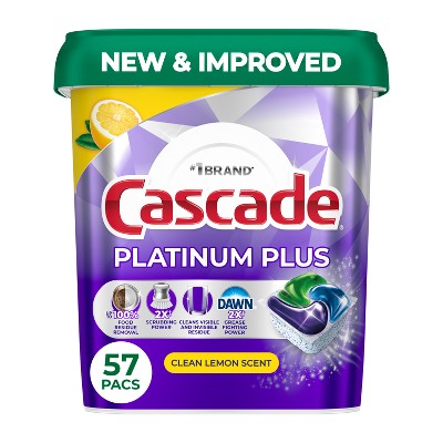 Cascade Platinum Plus Action Pacs Dishwasher Detergent - Lemon - 57ct