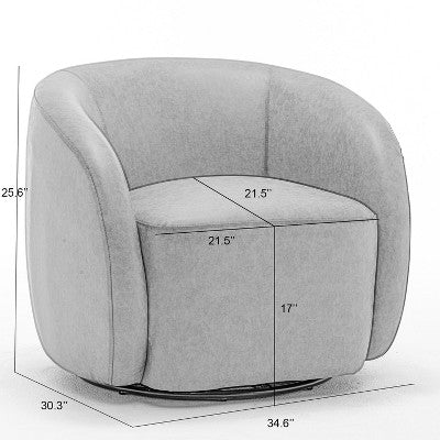 SEYNAR Modern Glam Velvet Upholstered 360 Degree Swivel Accent Armchair (LOCAL PICKUP ONLY)