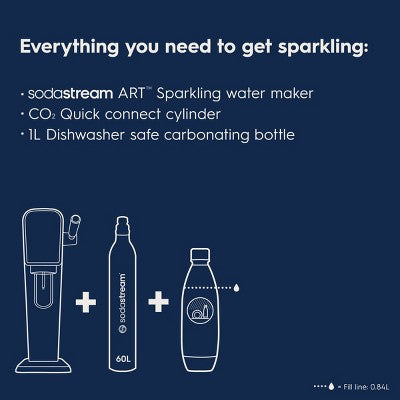 SodaStream Art Sparkling Water Maker with CO2 and Carbonating Bottle White: Best Seltzer Maker, 60L Capacity, Matte Finish