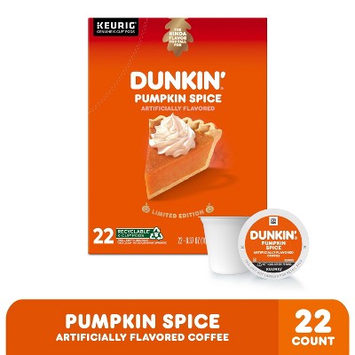 Dunkin' Pumpkin Spice Flavored Medium Roast Coffee Keurig K-Cup Pods - 22ct