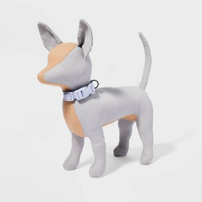 Basic Dog Adjustable Collar with Color Matching Buckle - S - Lilac - Boots & Barkley
