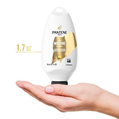Pantene Conditioner, Hydrates Dry damaged Hair, Daily Moisture Renewal, Safe for Color Treated Hair, Paraben Free, for women and men, 1.7 oz