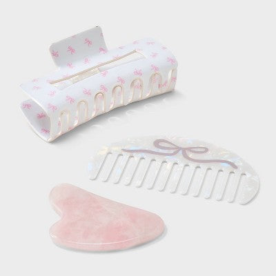 Spa Set Stone Comb Claw Hair Clip - A New Day Ivory Pink