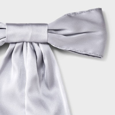 Girls' Satin Bow Barrette - art class Gray